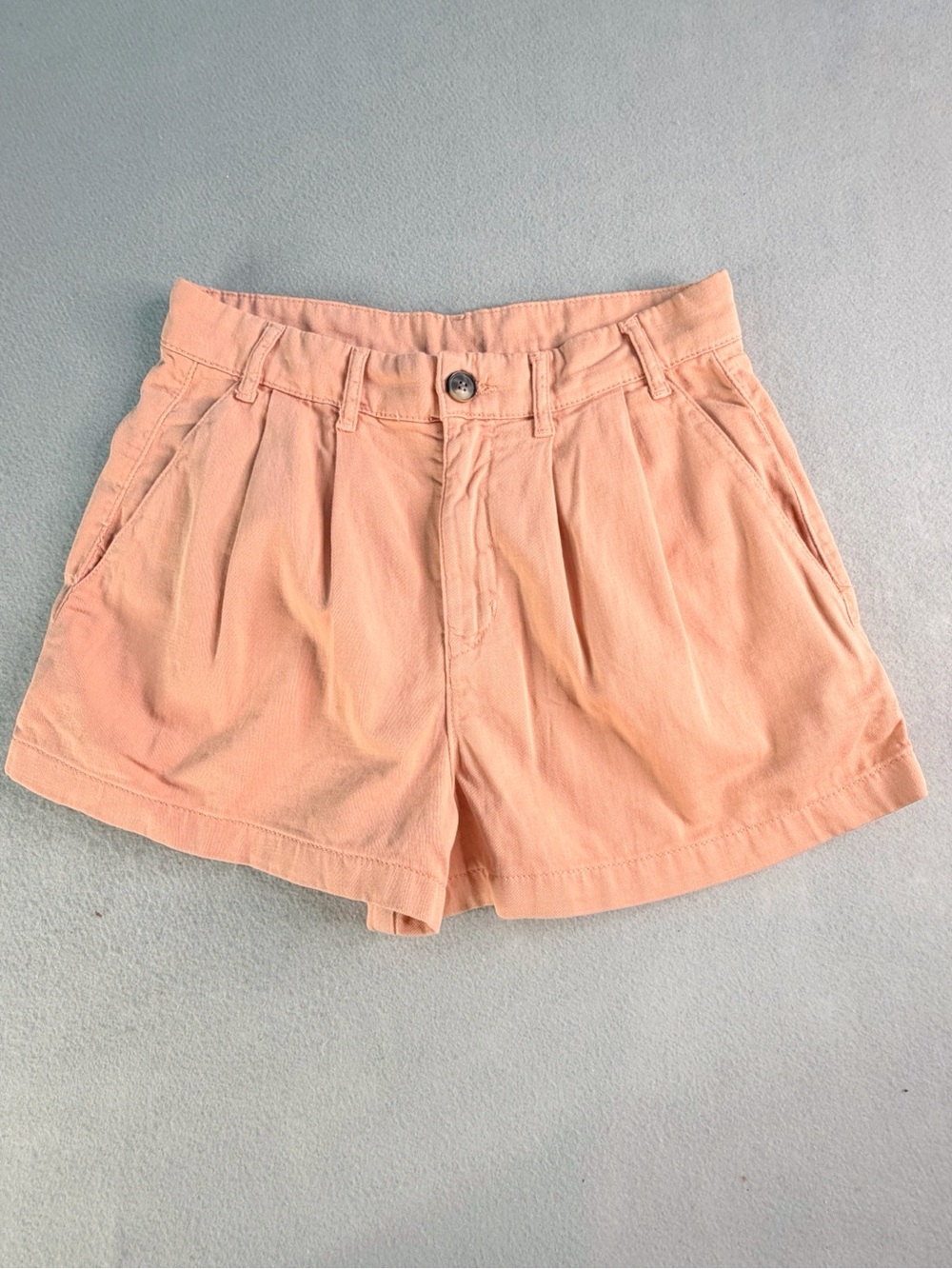 Free People Billie Chino Shorts Pleated Rose Pink Size 4 Beachy Boho Summer Girl